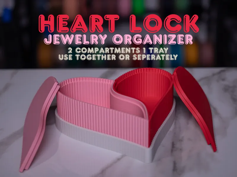 Heart Lock Jewelry Organizer with Tray