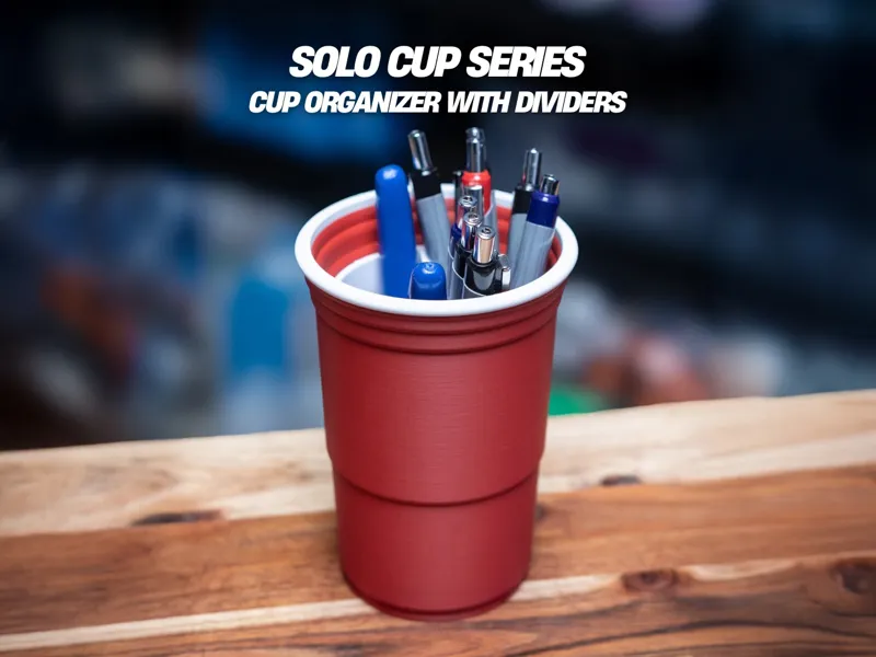 Solo Cup Desk Organizer with Divider Inserts