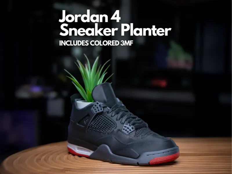 Sneaker Planters - Jordan 4 BRED Colorway