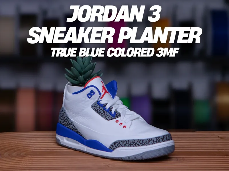 Sneaker Planters - Jordan 3 True Blue Colorway
