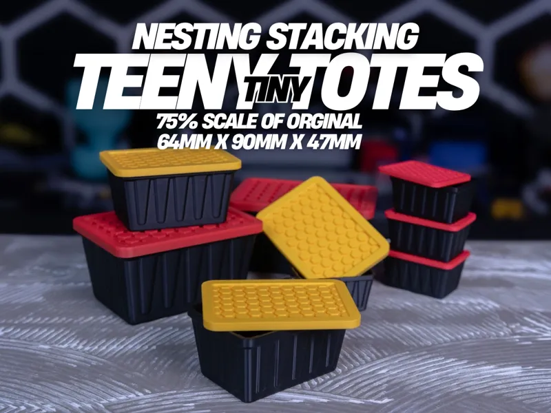 Nesting Stackable Teeny "Tiny" Totes (75% Scale)